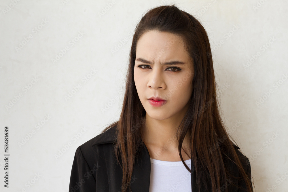 business woman portrait with negative feeling business woman portrait with negative feeling