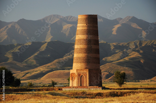 Old Burana tower located on famous Silk road, Kyrgyzstan photo