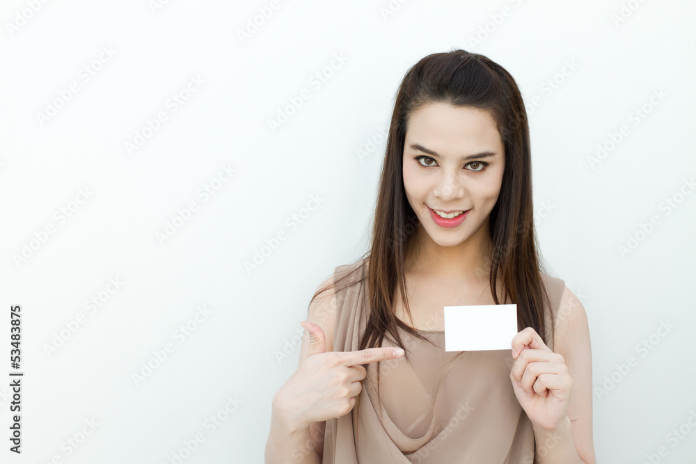 woman hand holding black card with text space woman hand holding black card with text space