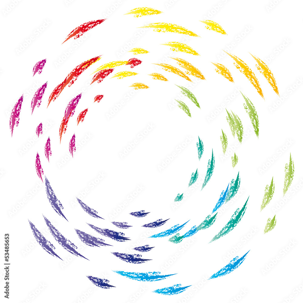 Esoterik - Farbkreis Chakrafarben, Logo für Meditation, Achtsamkeit und innere Zufriedenheit