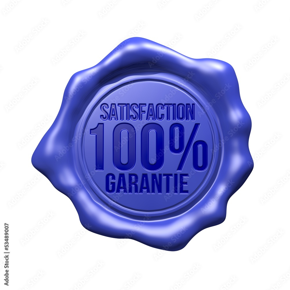 Blue Wax Seal - Satisfaction 100% Garantie Blue Wax Seal - Satisfaction 100% Garantie