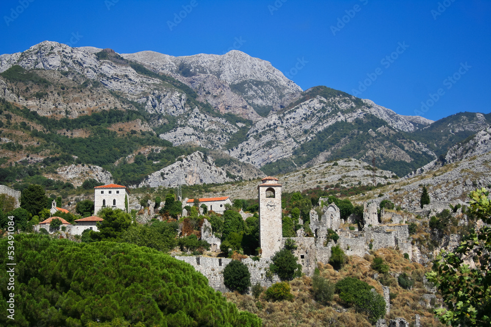 Ruins of ancient town of Bar in Montenegro.