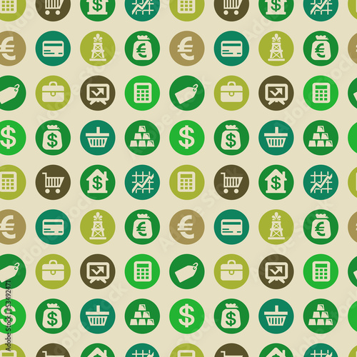 Vector seamless pattern with finance icons