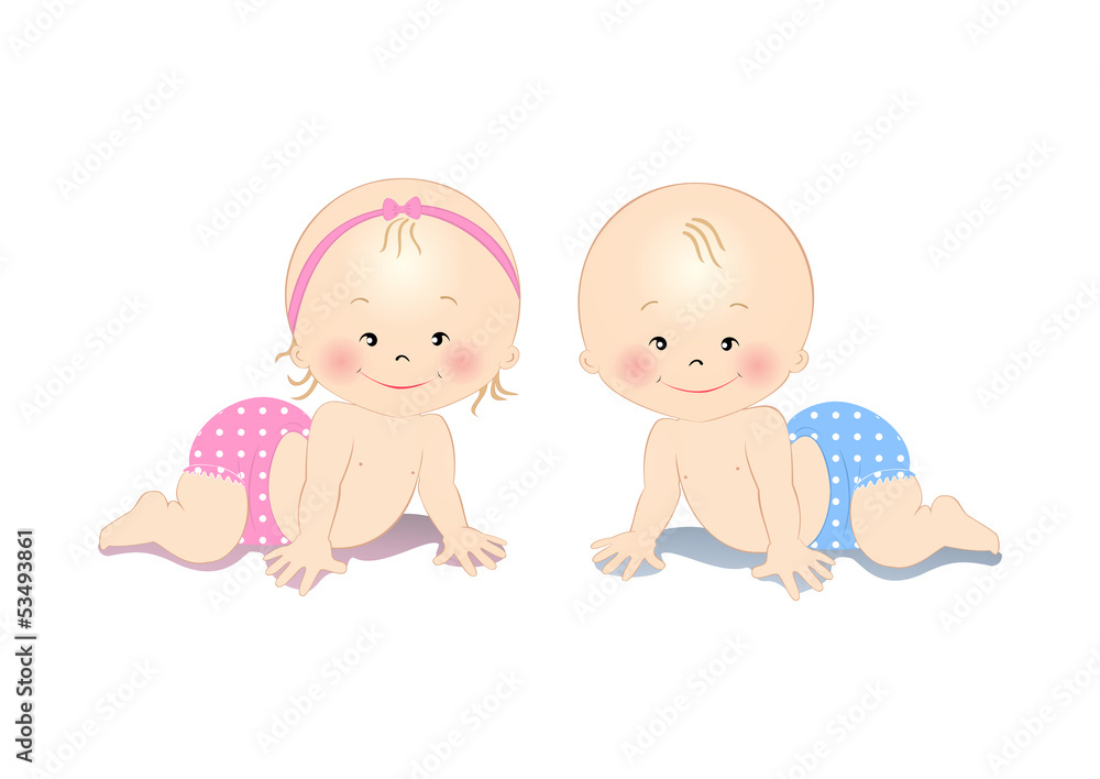 Little boy and girl. Little boy and girl.