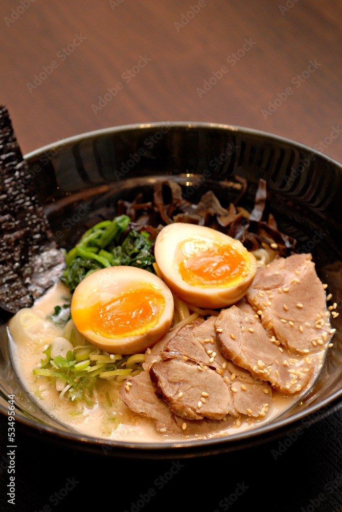 Ramen the Japanese noodle miso soup