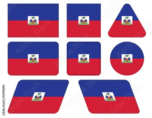 Free Download set of buttons with flag of Haiti - GFXLoad