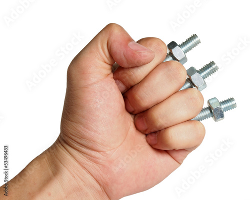 Hand grab bolt and nut