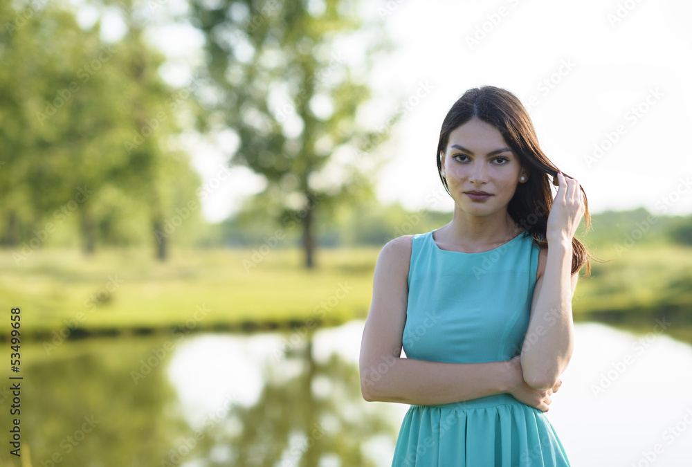 Portrait of the beautiful girl on the nature Portrait of the beautiful girl on the nature