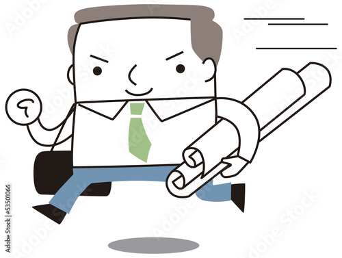 書類を運ぶビジネスマン