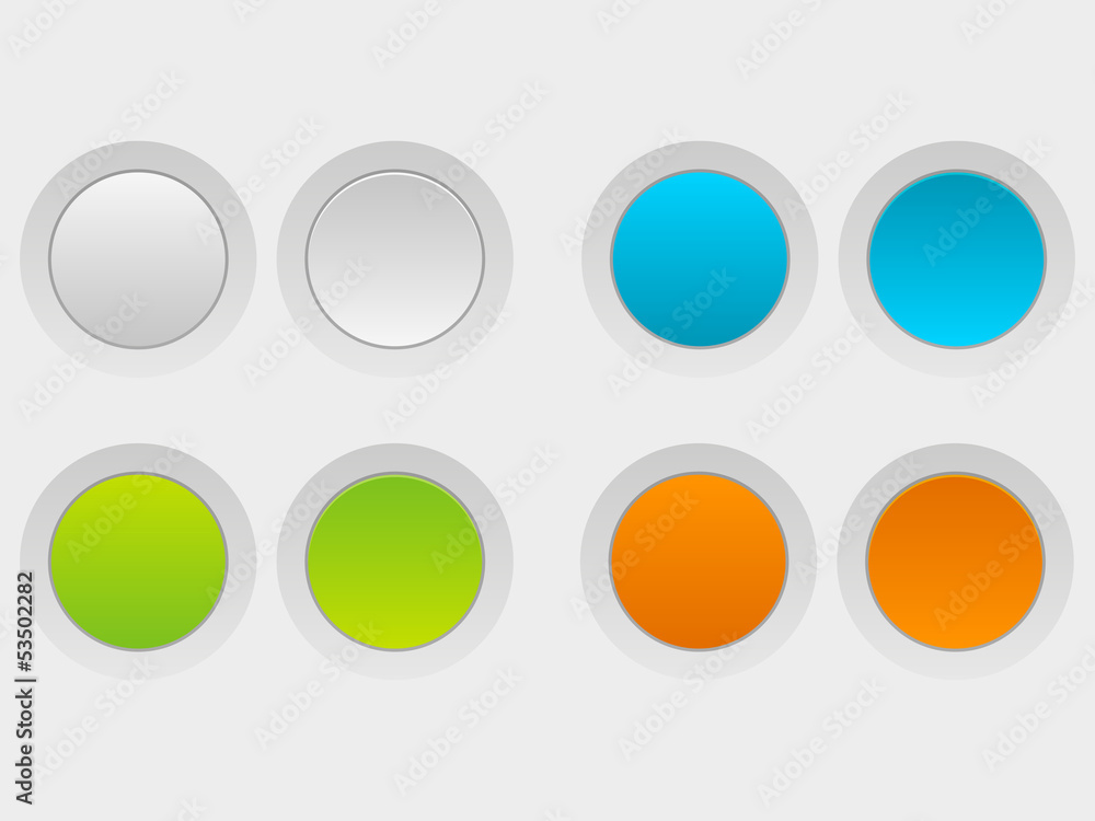 Set of color round buttons