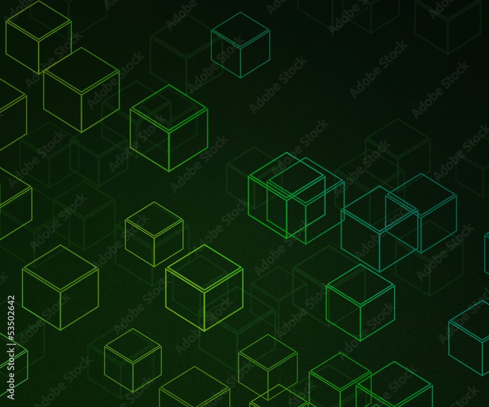 Cubes Gree Background Cubes Gree Background