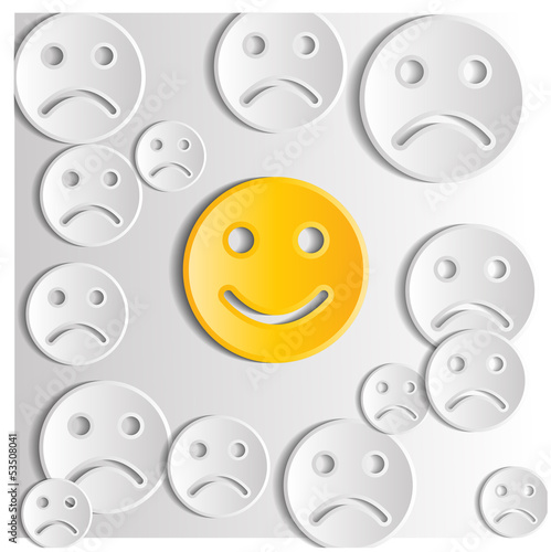 Background with emoticons. Vector illustration.