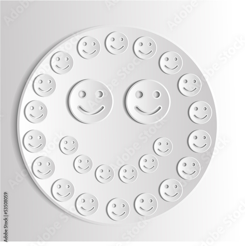 Background with emoticons. Vector illustration.