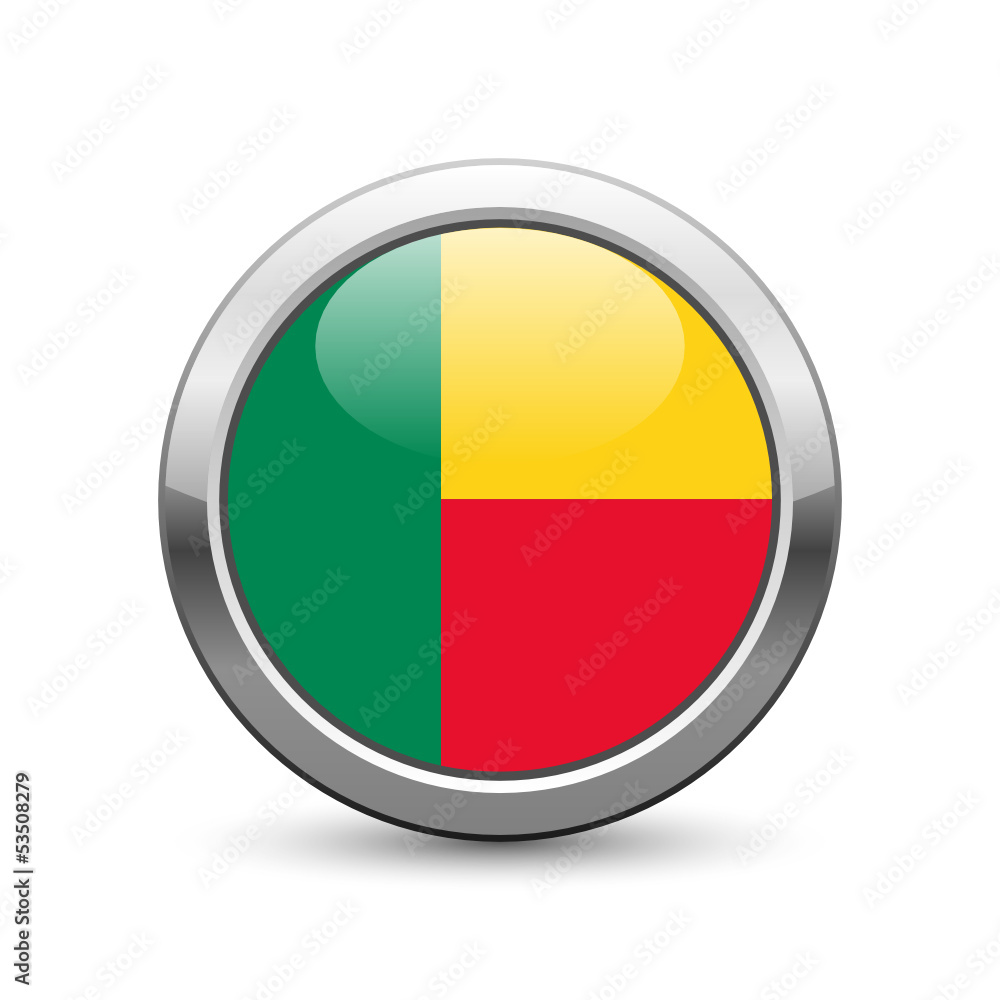 Beninese flag icon web button Beninese flag icon web button