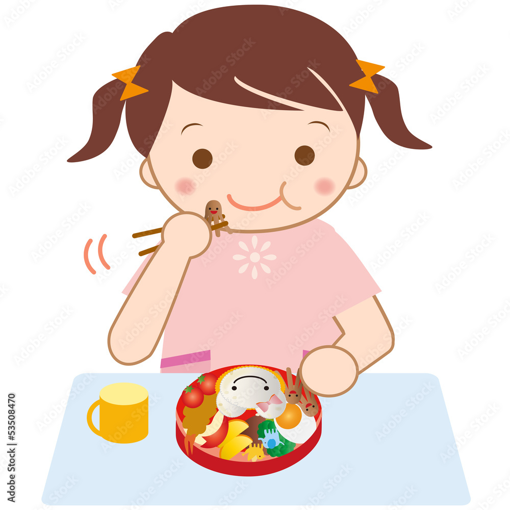 お弁当を食べる子ども