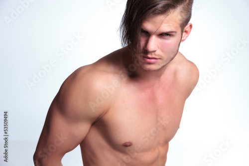 topless young man with superb body