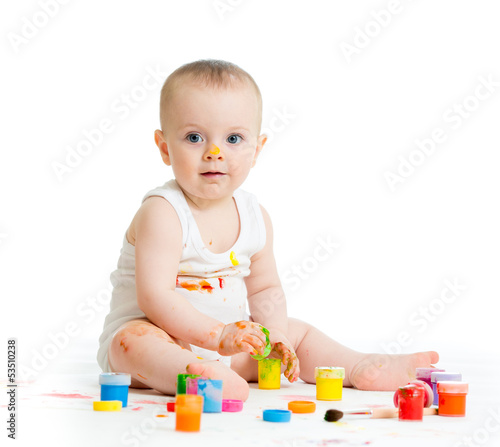 dirty baby drawing with a f...