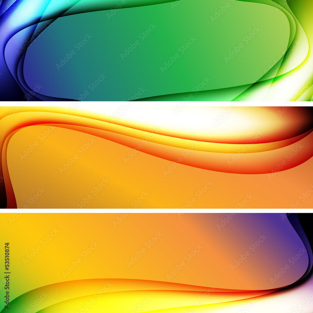 Collection banners modern wave design Collection banners modern wave design