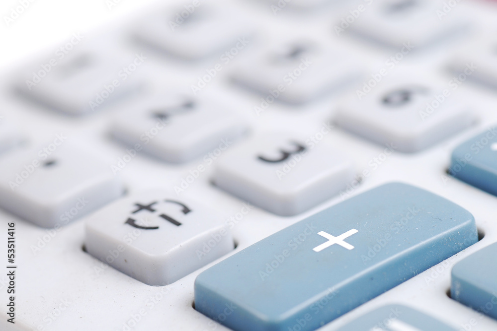 Closed-up of calculator button , plus button Closed-up of calculator button , plus button