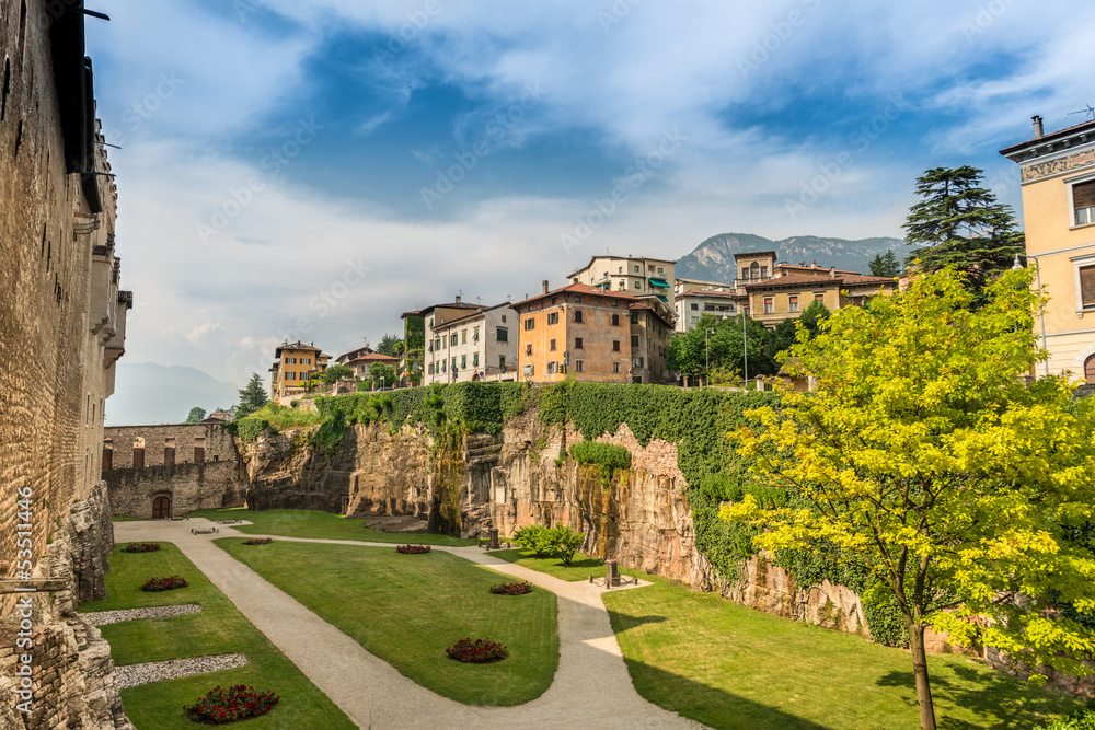 Inner Garden of Buonconsiglio Castle in Trento - obrazy, fototapety, plakaty 