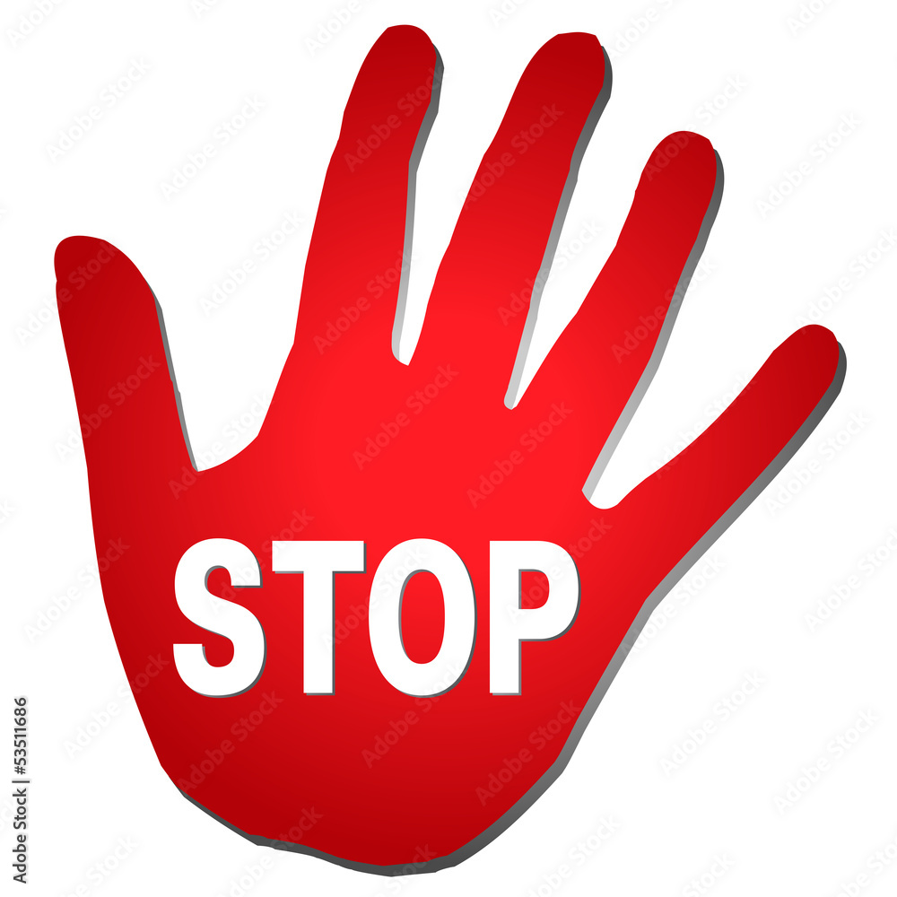 Red Hand Stop Stock Vector | Adobe Stock