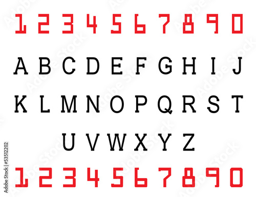 Alphabet for a credit card.