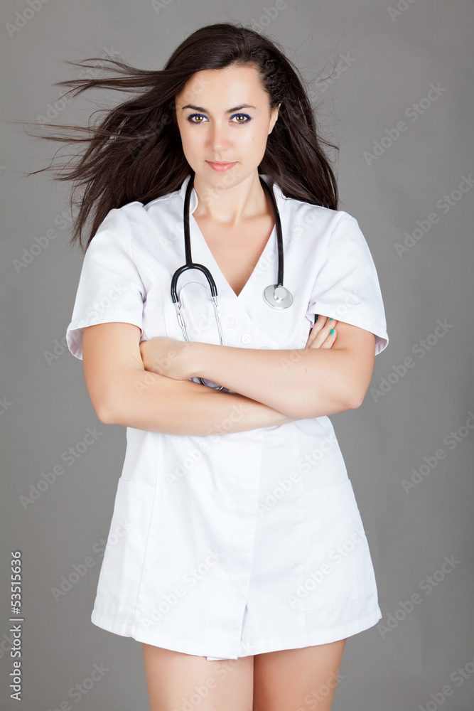 Portrait of a friendly female doctor. happy young smiling femal Portrait of a friendly female doctor. happy young smiling femal