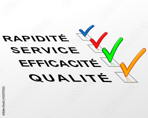 Label qualité,efficacité,service,rapidité