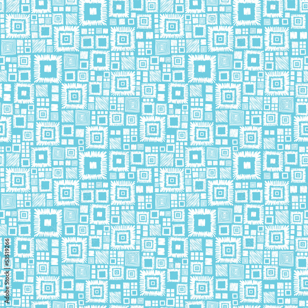 Vector blue and white geometric squares seamless pattern Vector blue and white geometric squares seamless pattern