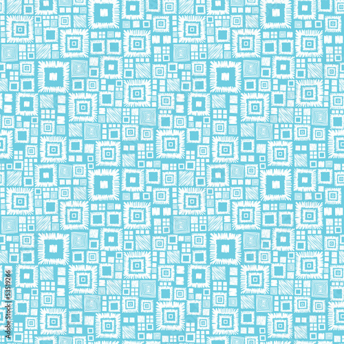 Vector blue and white geometric squares seamless pattern