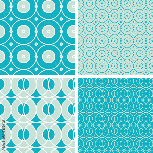 vector geometric circles seamless patterns set in matching color