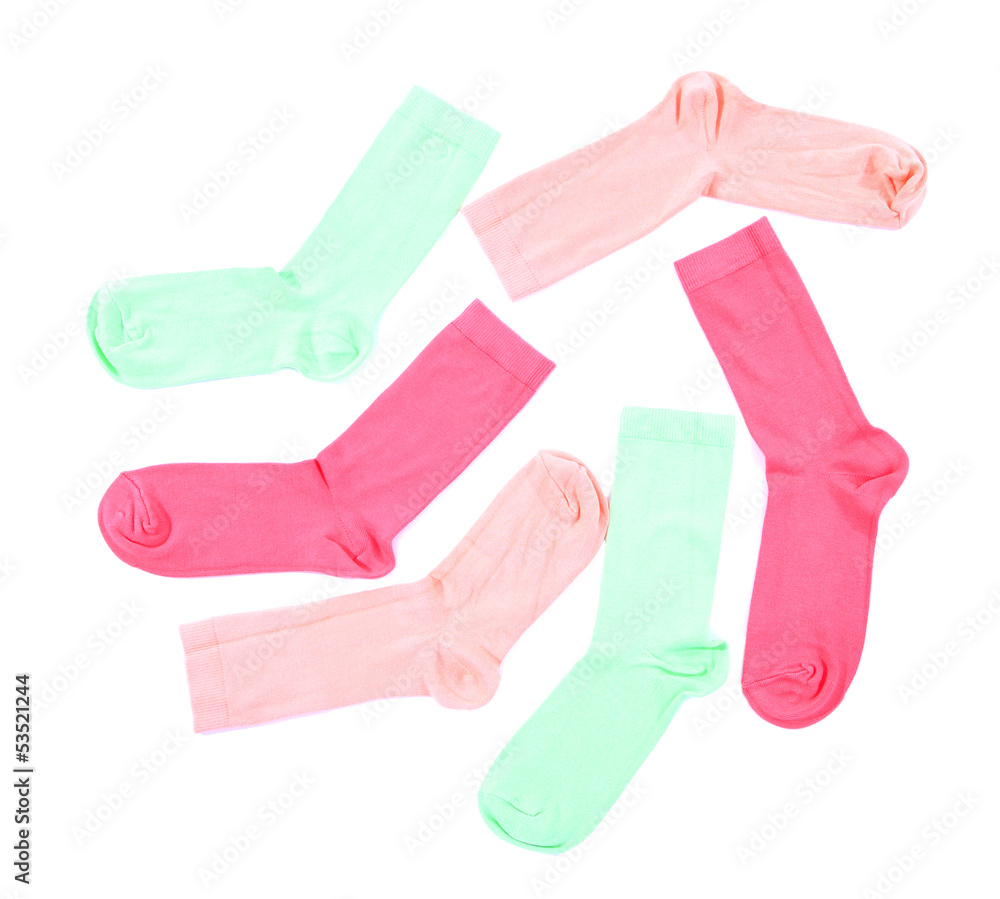 Colorful socks isolated on white Colorful socks isolated on white