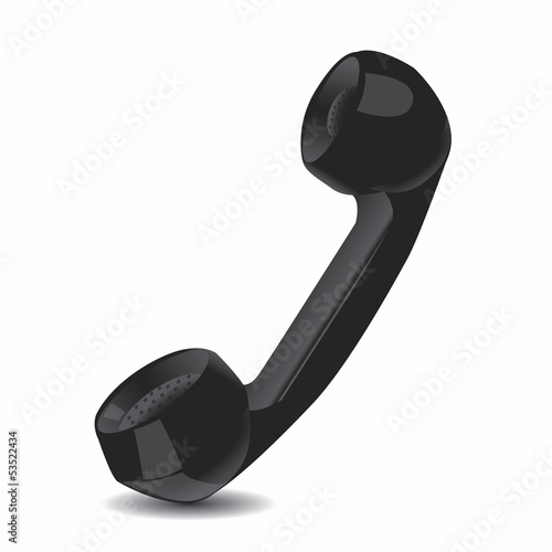 A black telephone handset