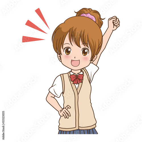 女の子/ガッツポーズ