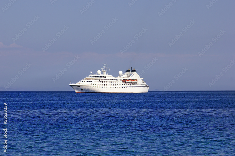 big cruise ship in the sea of greece