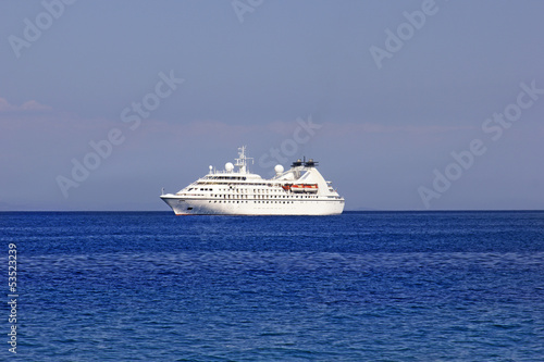 big cruise ship in the sea of greece