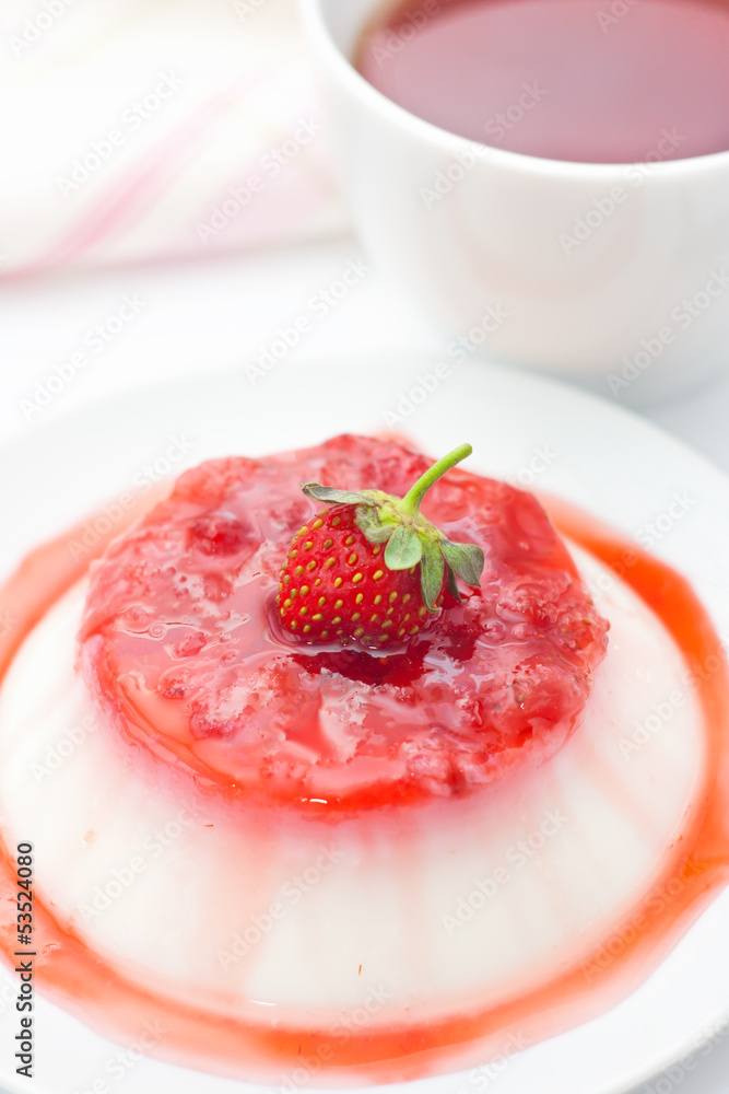 Panna cotta with strawberry jam Panna cotta with strawberry jam