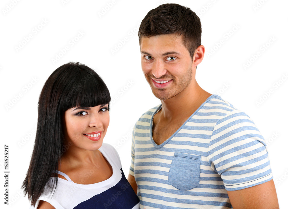 Beautiful loving couple together isolated on white Beautiful loving couple together isolated on white
