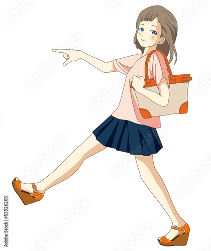 指を差す　女の子