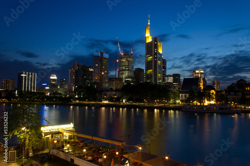 city evening in Frankfurt Germany