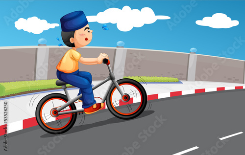 A male Muslim biking