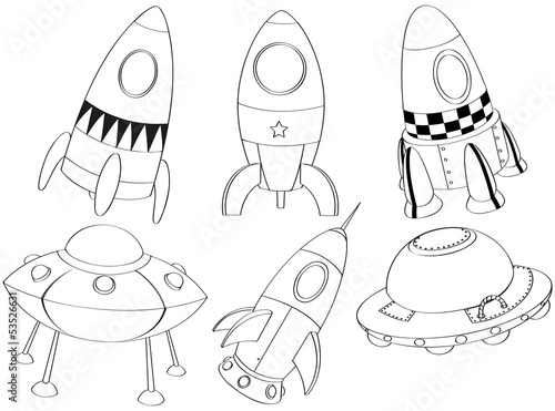 Silhouettes of the different spaceships