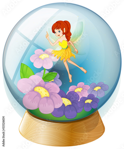 A flower fairy inside the crystal ball