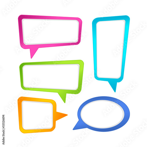 Colorful speech bubble frames