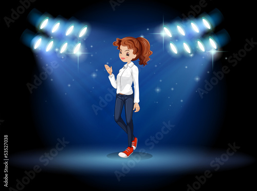 A smart looking girl at the stage
