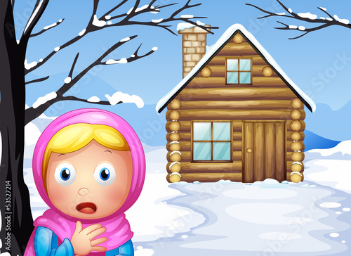 A little girl in the woods