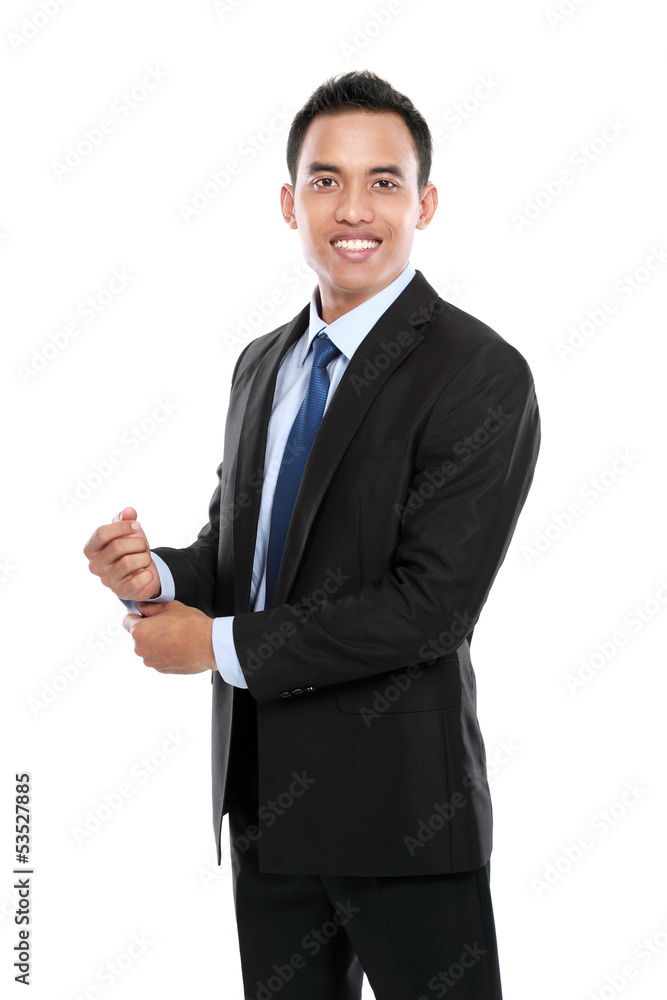 Full body portrait of happy smiling young businessman Full body portrait of happy smiling young businessman
