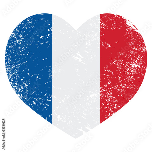 France heart retro flag photo