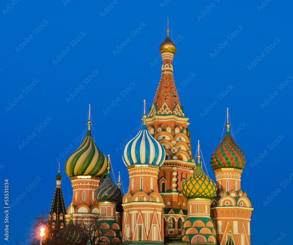 St. Basil's Cathedral in twilight, Moscow, Russia
