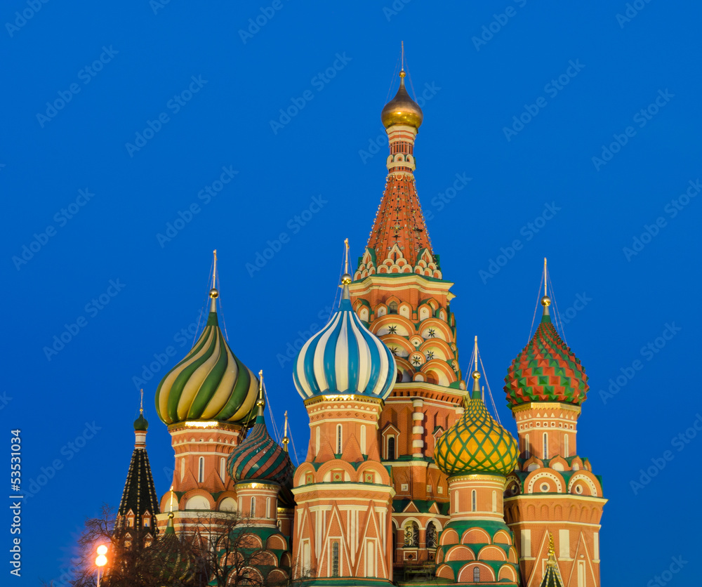 St. Basil's Cathedral in twilight, Moscow, Russia St. Basil's Cathedral in twilight, Moscow, Russia